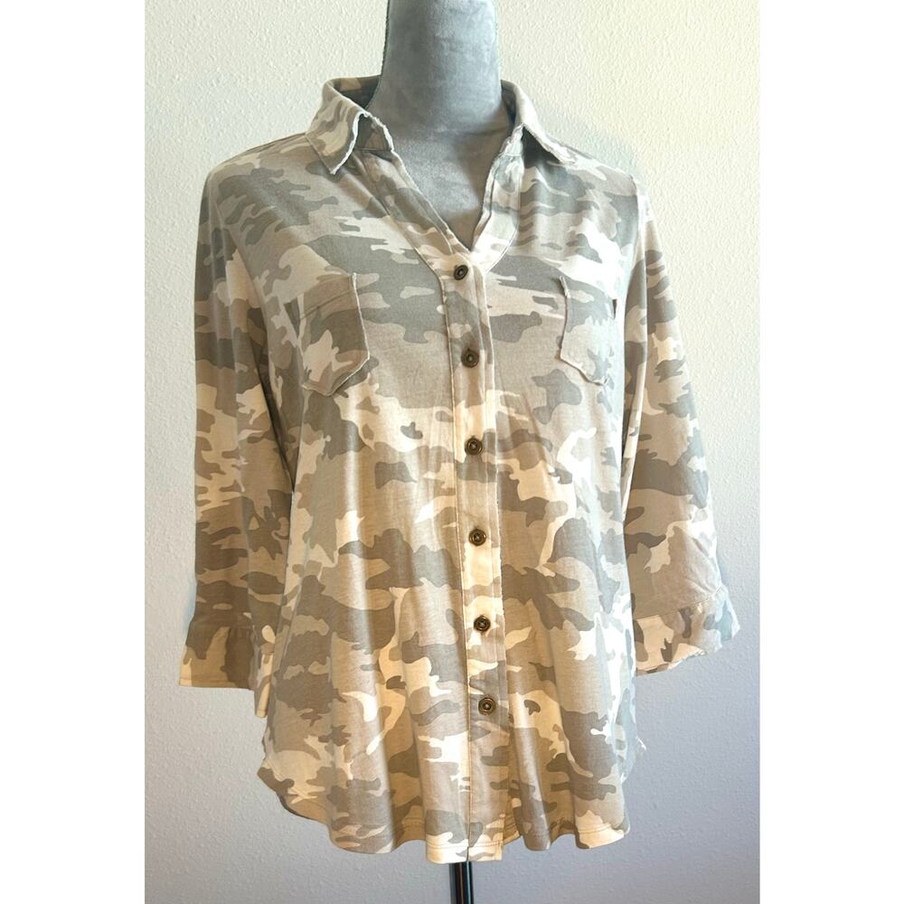 Caite Women's Camouflage Blouse - Cream - Picture 4 of 10